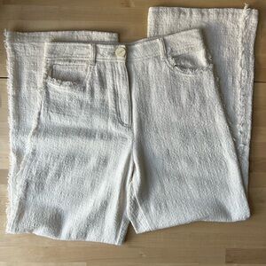 Zara white fringe pants